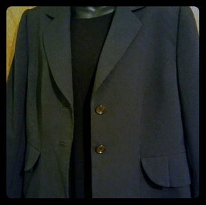 Tahari ASL Blazer black w/thin white pin stripes